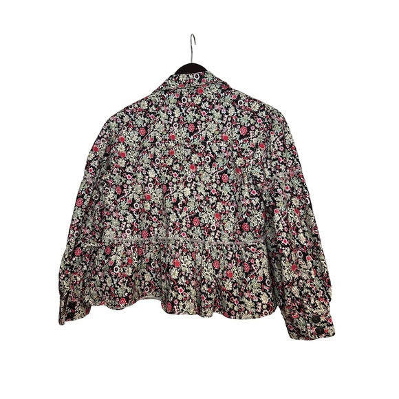 New Cinq A Sept, Party Print Lizzie Jacket, Garden Floral Peplum, Size 4 - Picture 9 of 13
